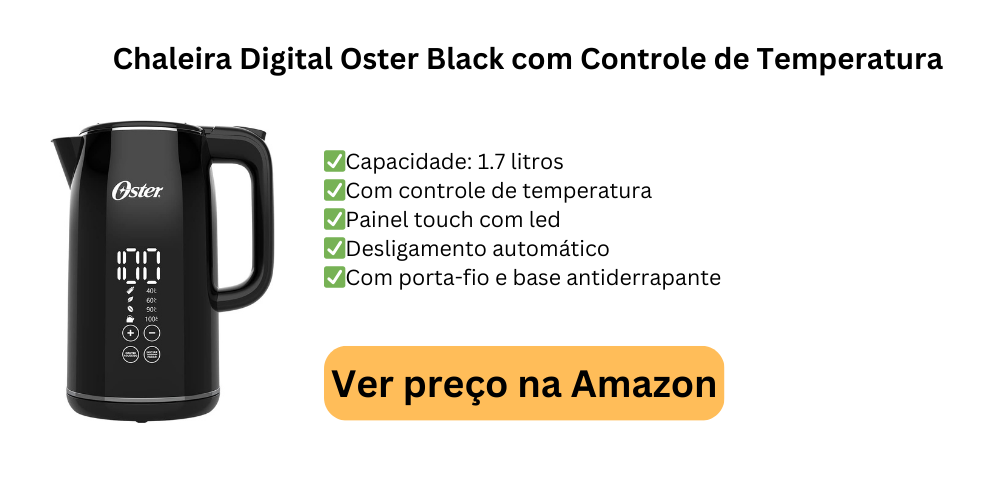 Chaleira Digital Oster Black 1,7L com Controle de Temperatura - 127V